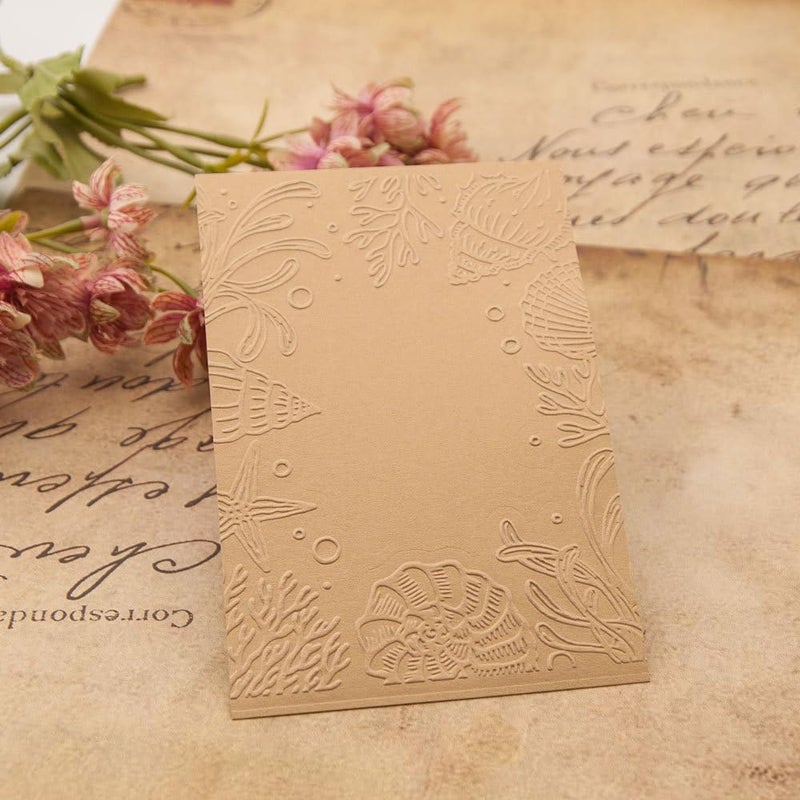 FUGUT 3-D Embossing Folder for Card Making - Plastic Textured Template for DIY Scrapbooking, Paper Crafting and Handmade Art Supplies (3D Marine Life Border 5.8 x 4.1 in) - Image 5